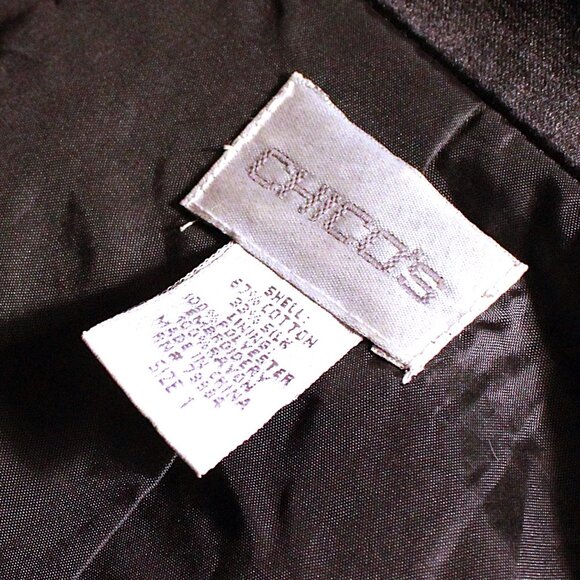 Chico's Women's Black Pink Floral Embroidery Blazer Jacket Size 1 - Picture 5 of 7